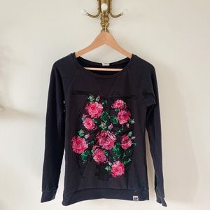 💚 DONATED 💚 Grunge Floral Grey Sweater